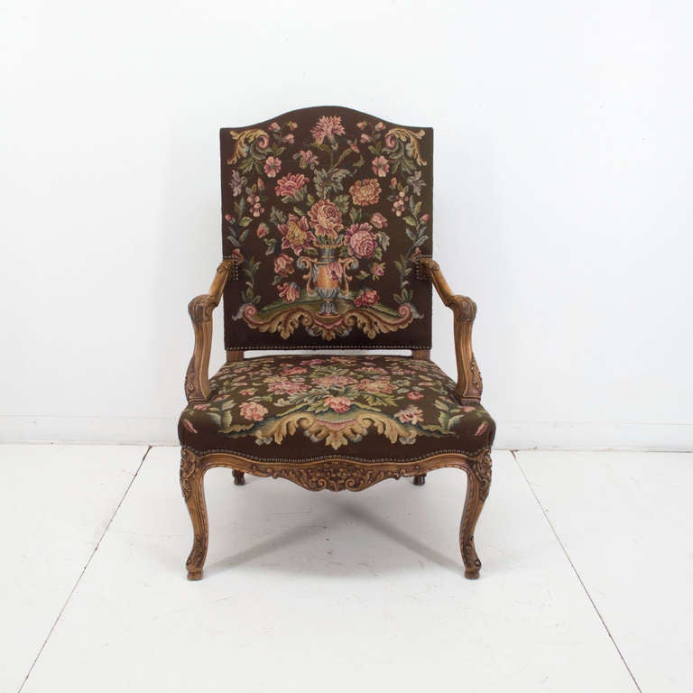 Pair Of Late 19th C. French Louis XV Style Fauteuils Or Arm Chairs In Good Condition In Winter Park, FL