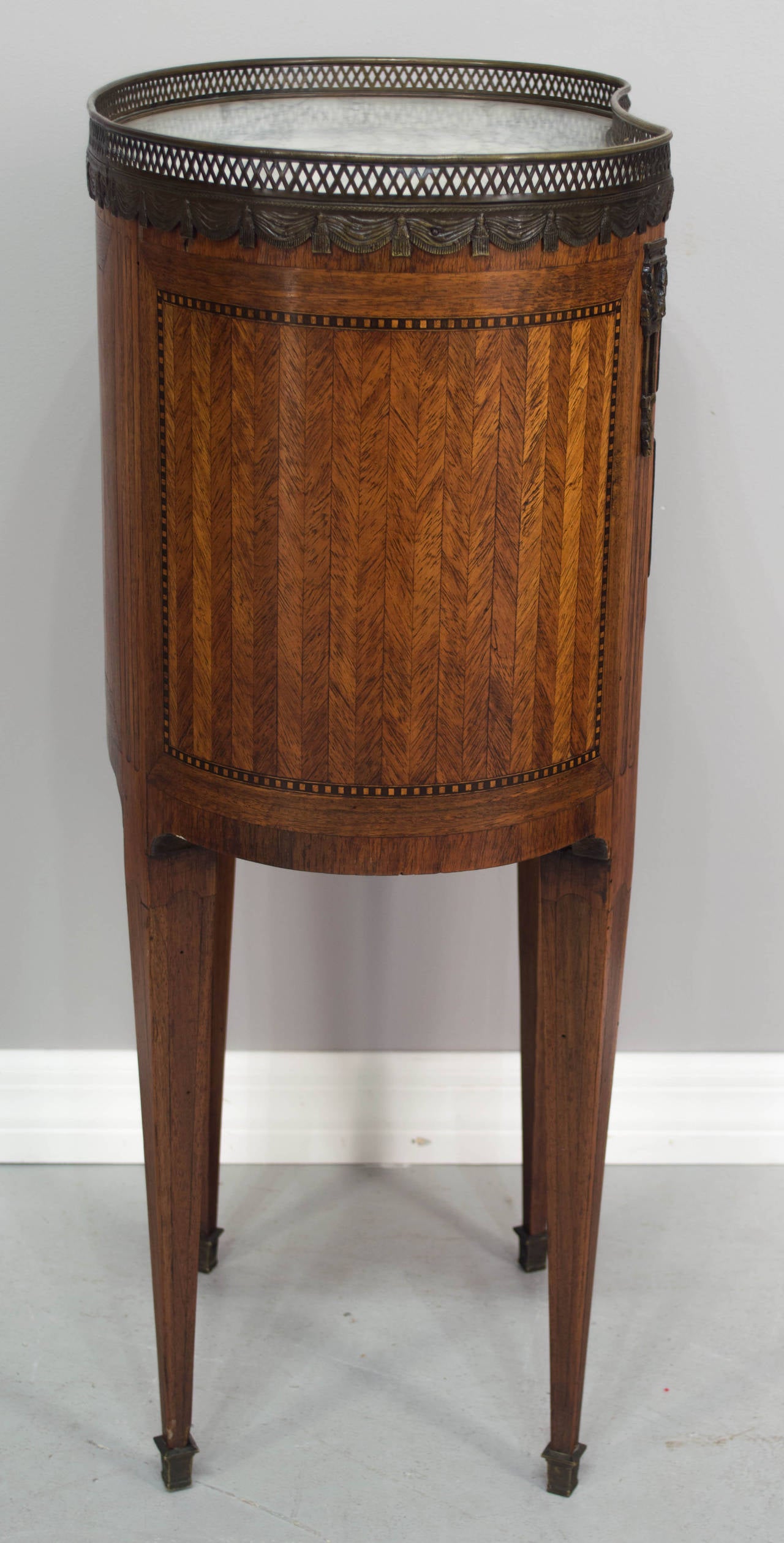 19th Century French Louis XVI Style Marquetry Side Table 1