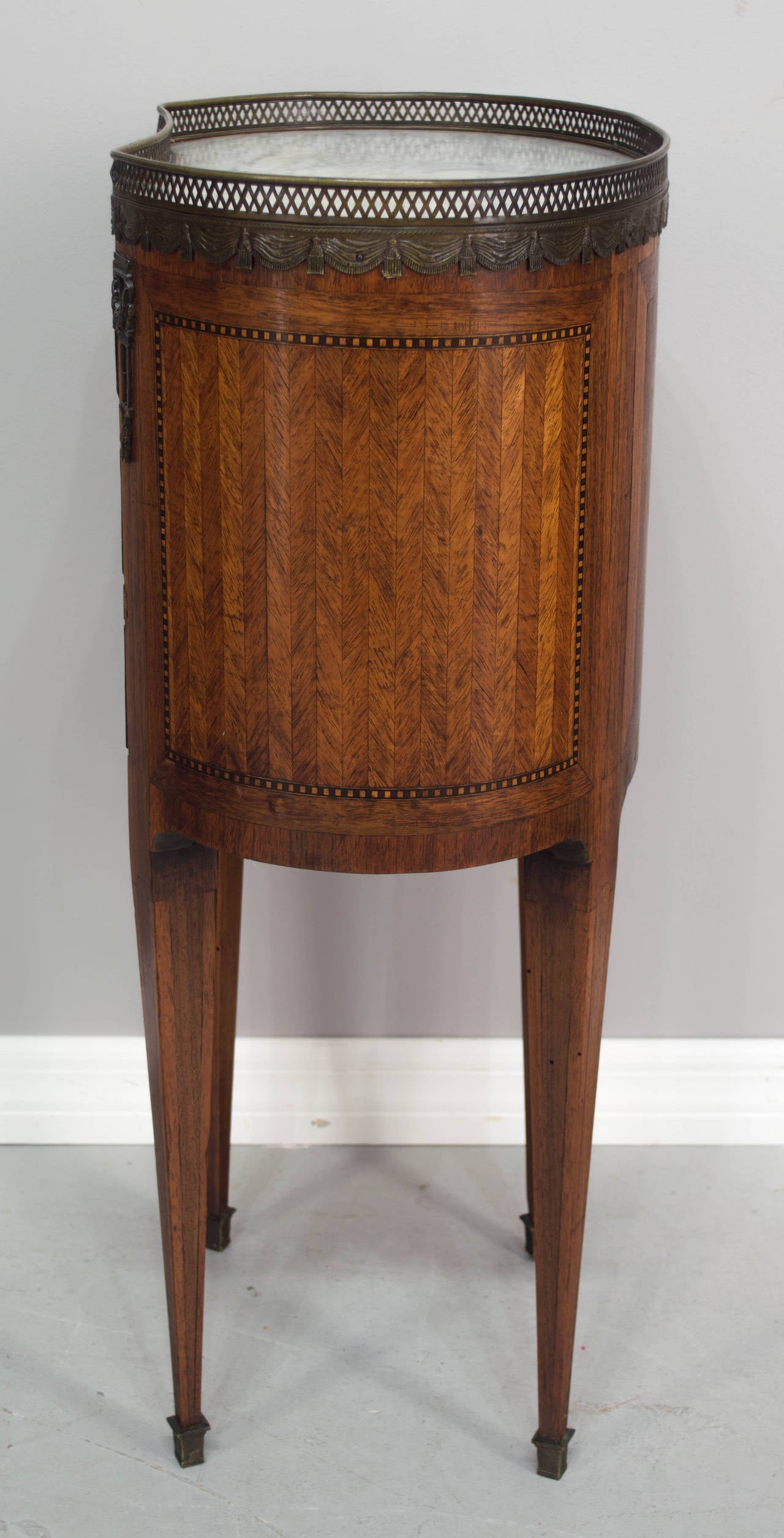 19th Century French Louis XVI Style Marquetry Side Table 2