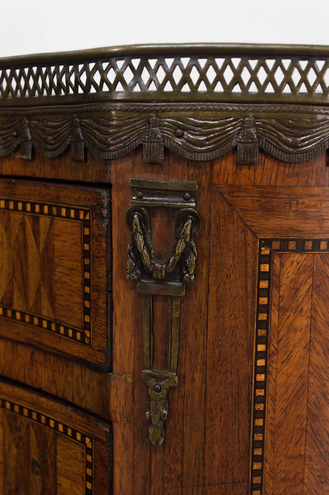 19th Century French Louis XVI Style Marquetry Side Table 4