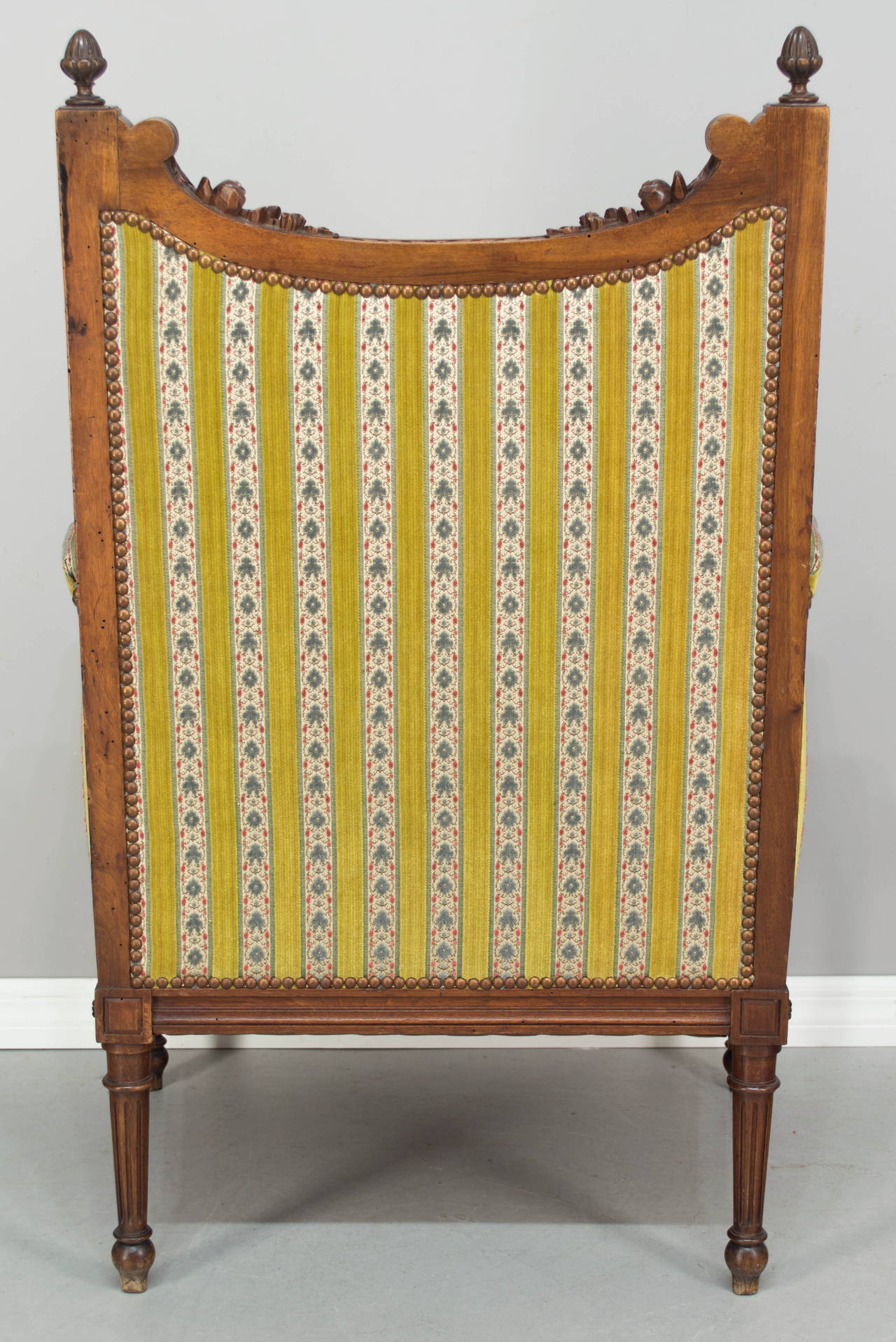 19th Century French Louis XVI Style Bergere or Wing Chair 1