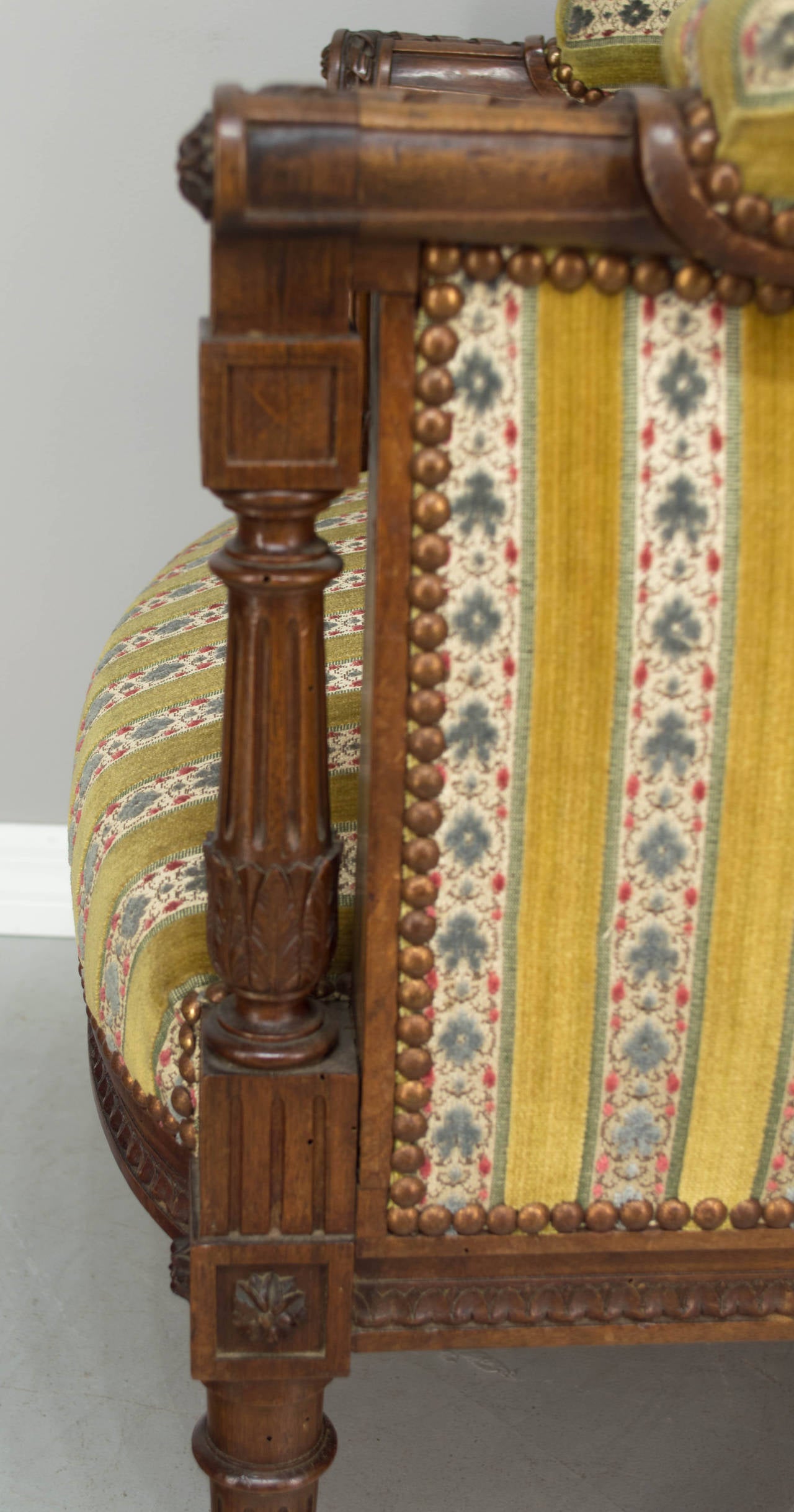 19th Century French Louis XVI Style Bergere or Wing Chair 7