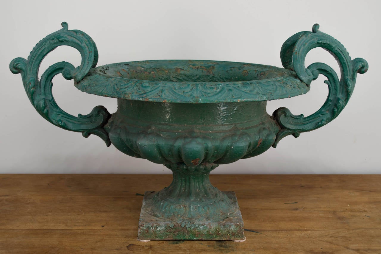 Pair of 19th Century French Cast Iron Urns In Excellent Condition In Winter Park, FL