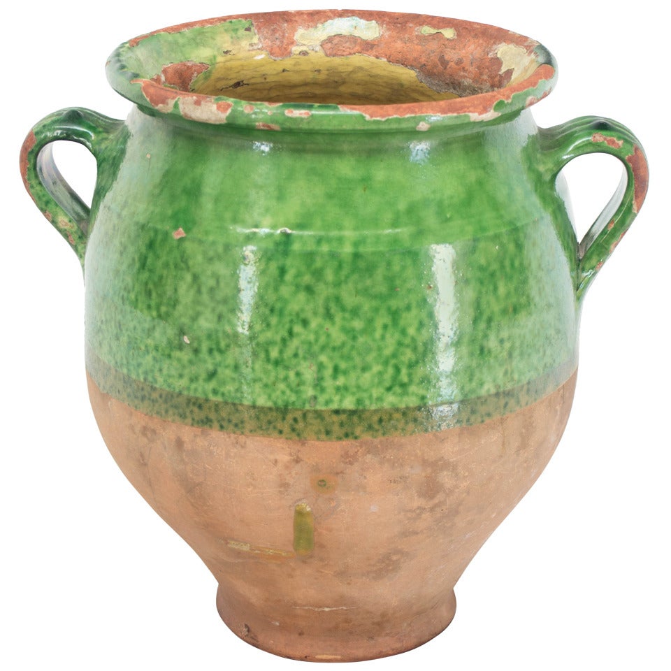 Early 20th c. French Terra-Cota Glazed Urn