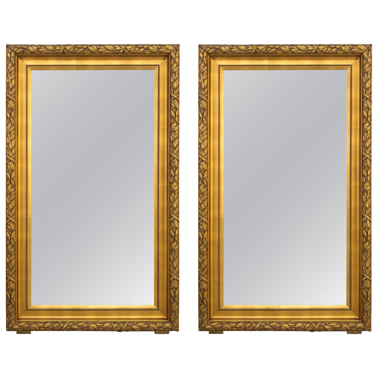 Similar Pair of Large French Giltwood Mirrors
