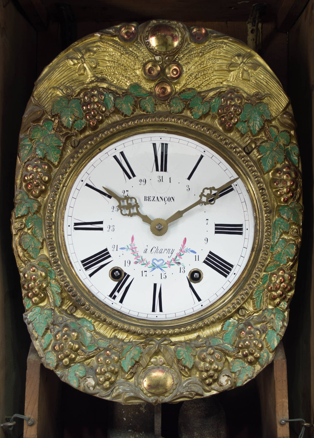 Horloge de campagne française du 19ème siècle en comtoise ou grand-père 3