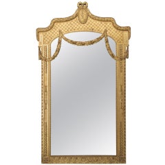 19th. c French Louis XVI Style Gilded Mirror