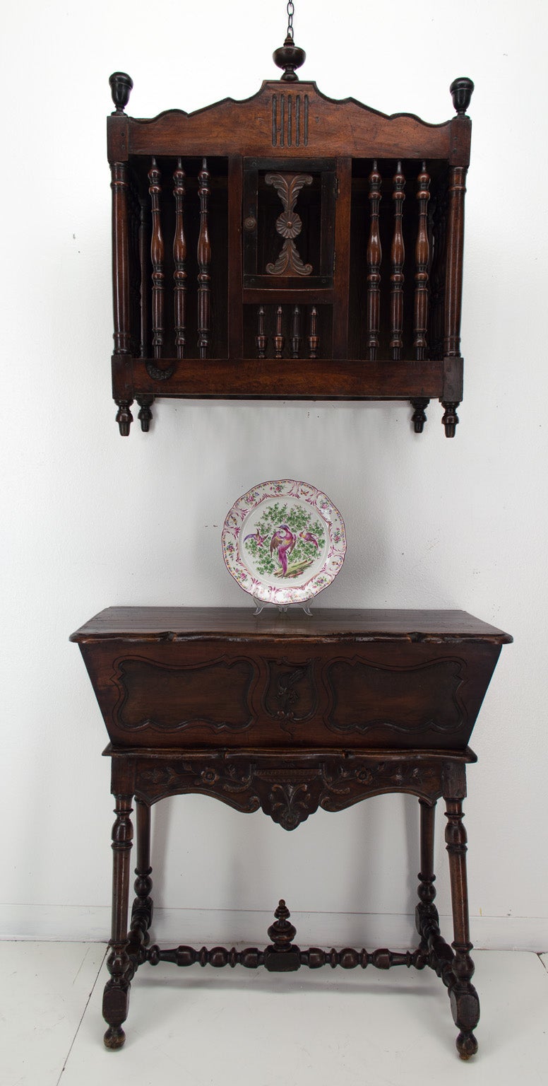 19th C. French Pétrin  Dough Box and Panetiere