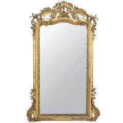 19th c. French Louis XV Style Gilded Mirror