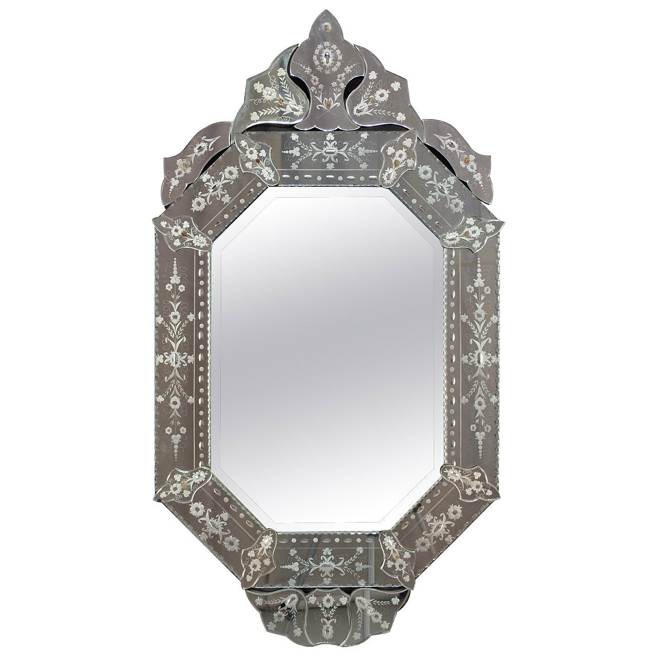 19th Century Napoleon III Venetian Glass Mirror