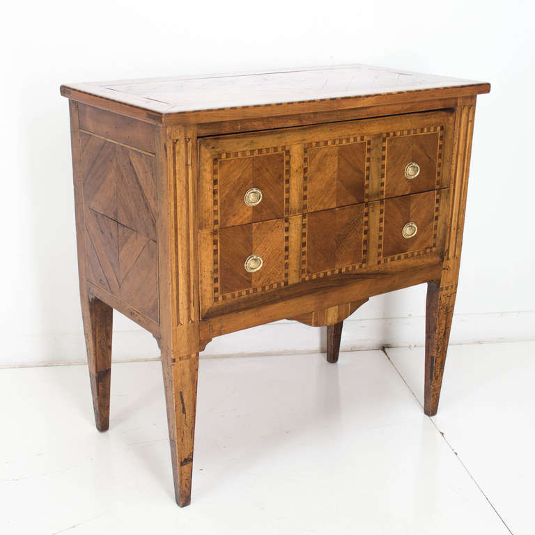 French 18th Century Louis XVI Inlay Commode or Chest of Drawers