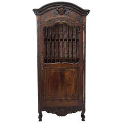 18th Century Louis XV Carved Bonnetiere or Armoire