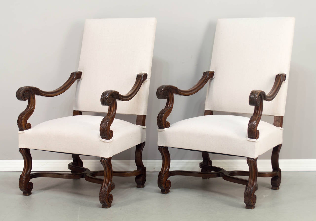 Pair of Louis XIV Style Fauteuils In Excellent Condition In Winter Park, FL