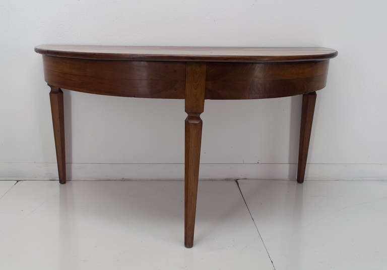 19th c. Pair of Italian Consoles or Half-Moon Tables In Good Condition In Winter Park, FL