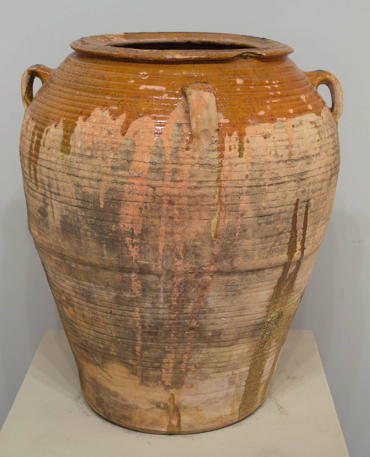 Large 19th Century Italian Terracotta Olive oil Jar In Excellent Condition In Winter Park, FL
