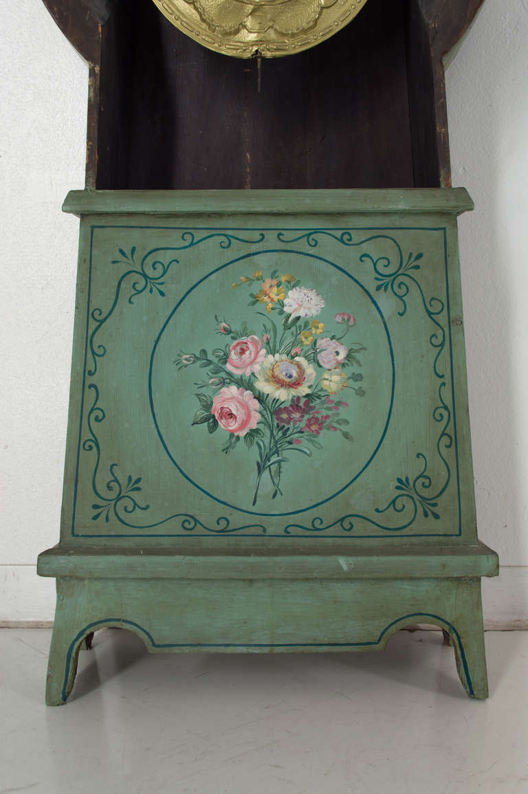 Early 20th Century French Painted Comtoise or Tall Case Clock 4