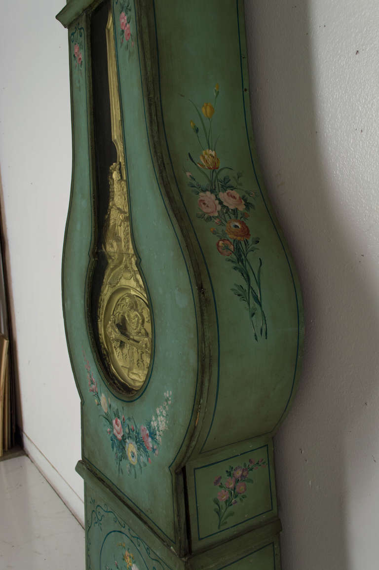 Early 20th Century French Painted Comtoise or Tall Case Clock 5