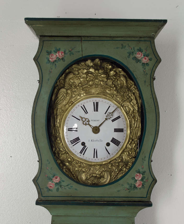 Early 20th Century French Painted Comtoise or Tall Case Clock 6