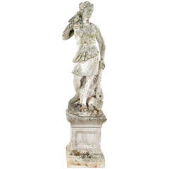 French Cast Stone Garden Statue of Diana, The Hunter