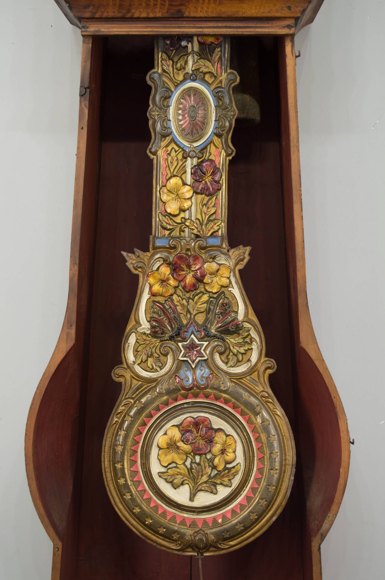 Embossé horloge comtoise ou grand-père français du 19ème siècle
