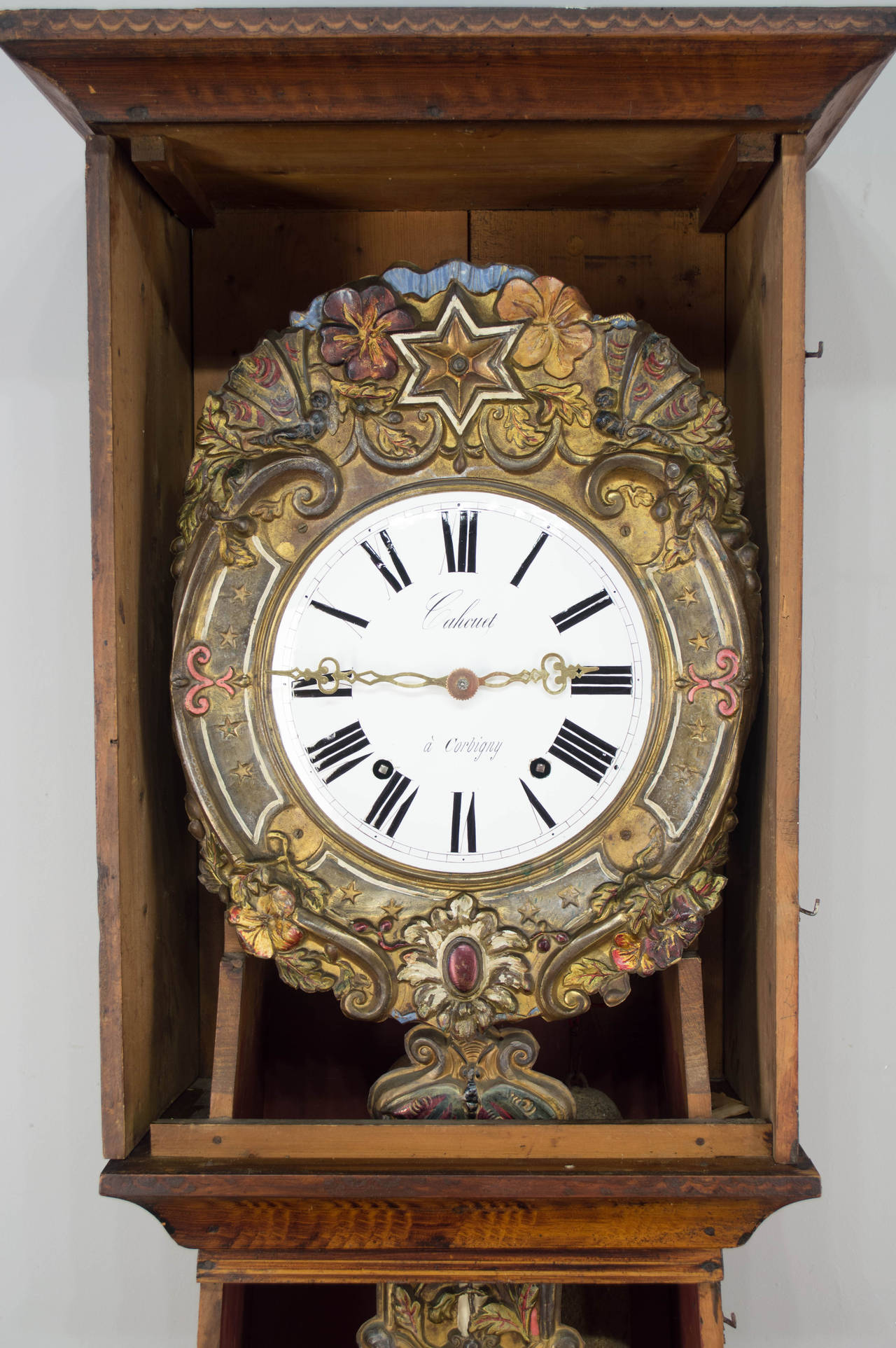 horloge comtoise ou grand-père français du 19ème siècle Excellent état à Winter Park, FL