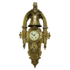 Antique French Brass Wall Clock