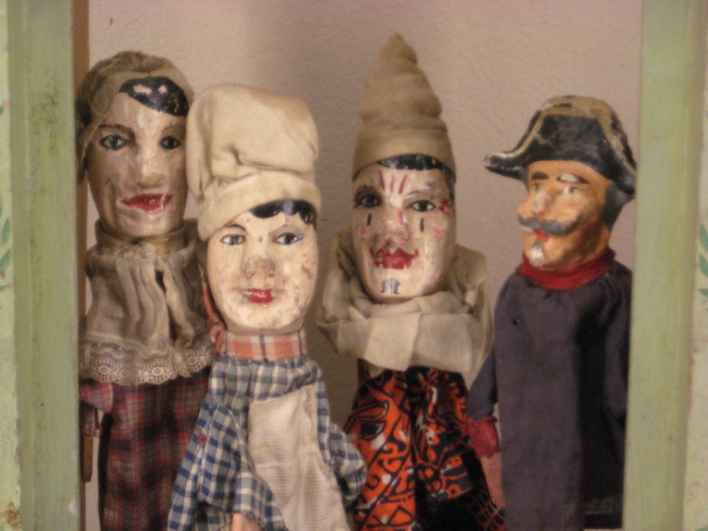 French Guignol Theater with four puppets 1