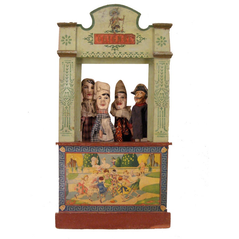French Guignol Theater with four puppets
