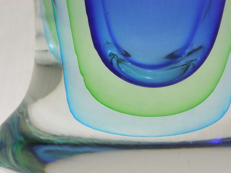 Large Sommerso Murano Bottle by Luigi Onesto 4