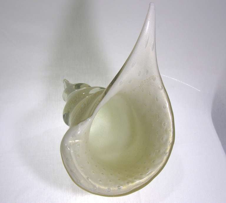 Large Murano Conch Shell Centerpiece Bowl by Alfredo Barbini 1