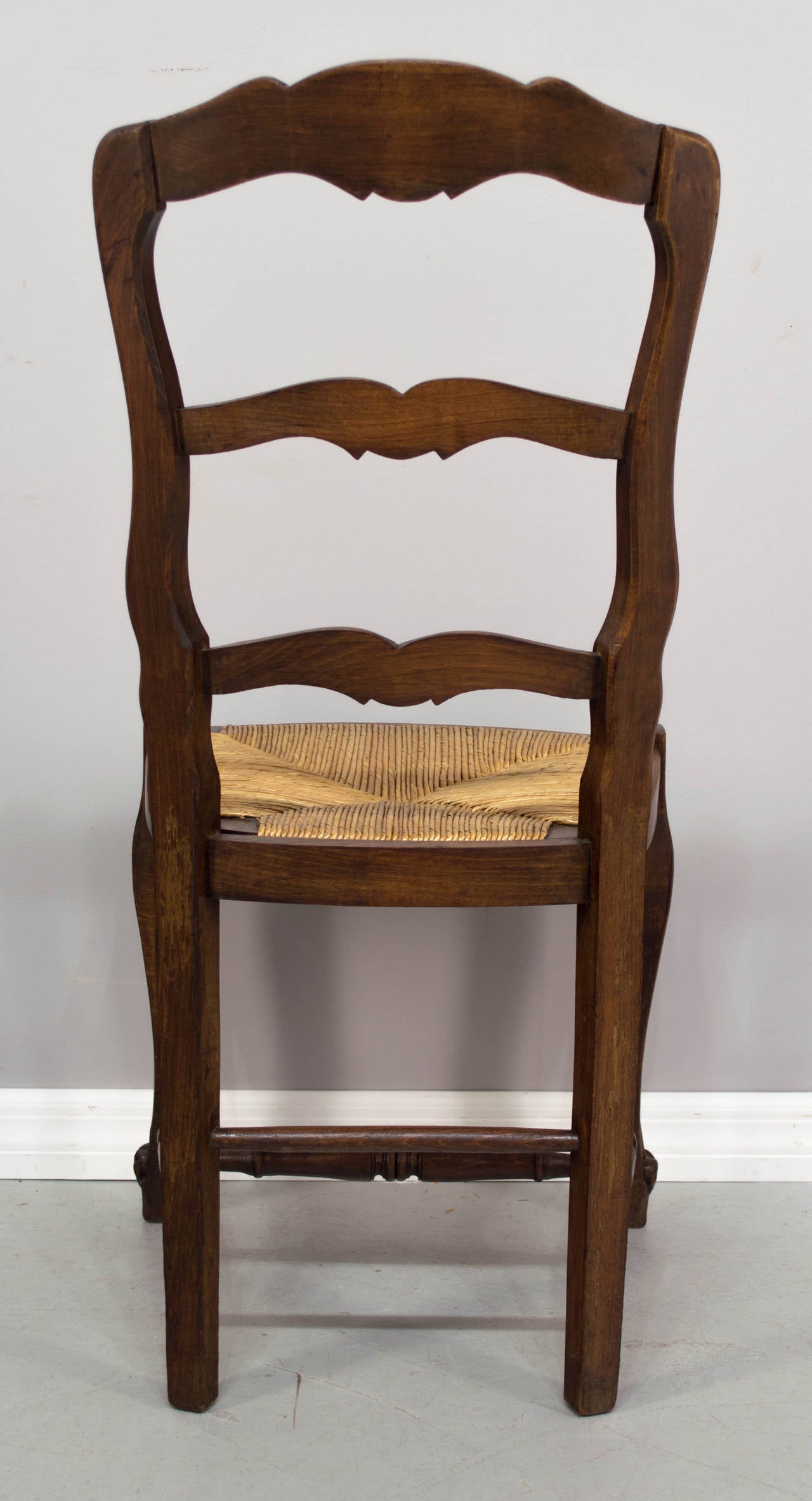 20th Century Set of Six  French Country Rush Seat Chairs