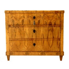 Biedermeier Walnut Chest of Drawers or Commode