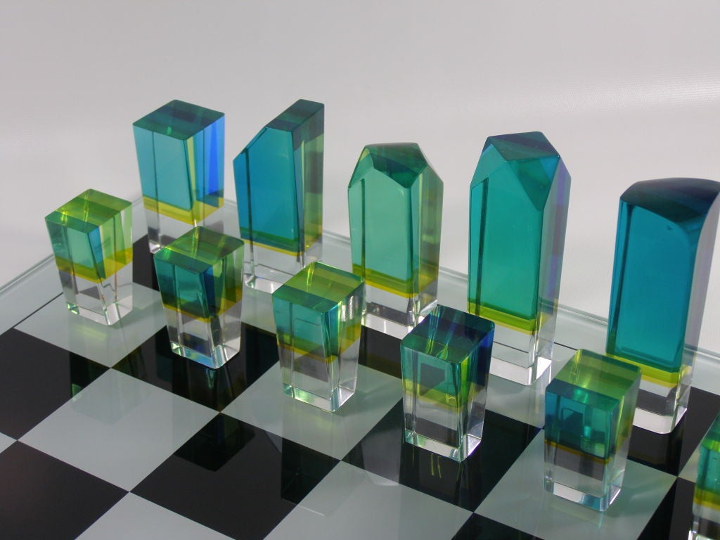 Charles Hollis Jones Lucite Chess Set or Game Board 4