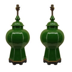 Retro Pair of Italian Ceramic Lamps