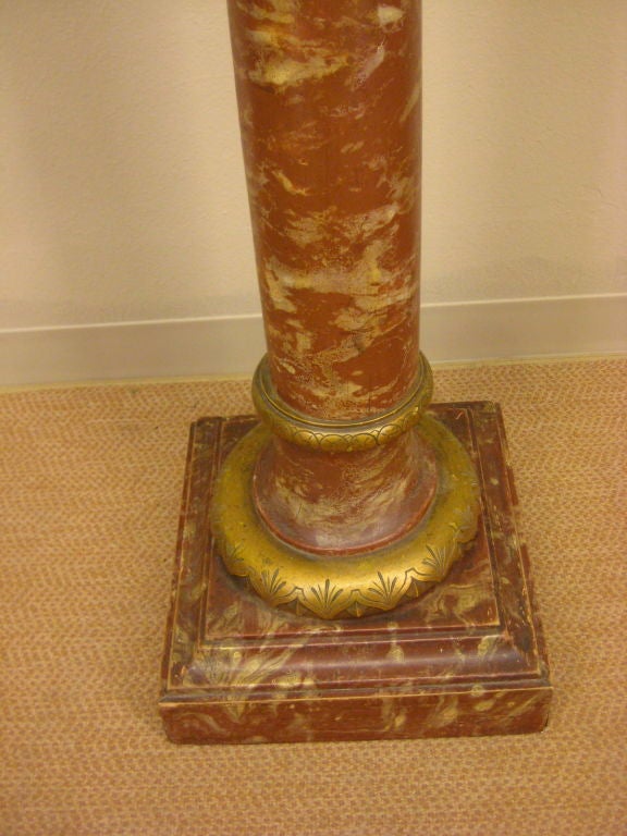 20th c. French Faux- Marble Column or Pedestal In Excellent Condition In Winter Park, FL