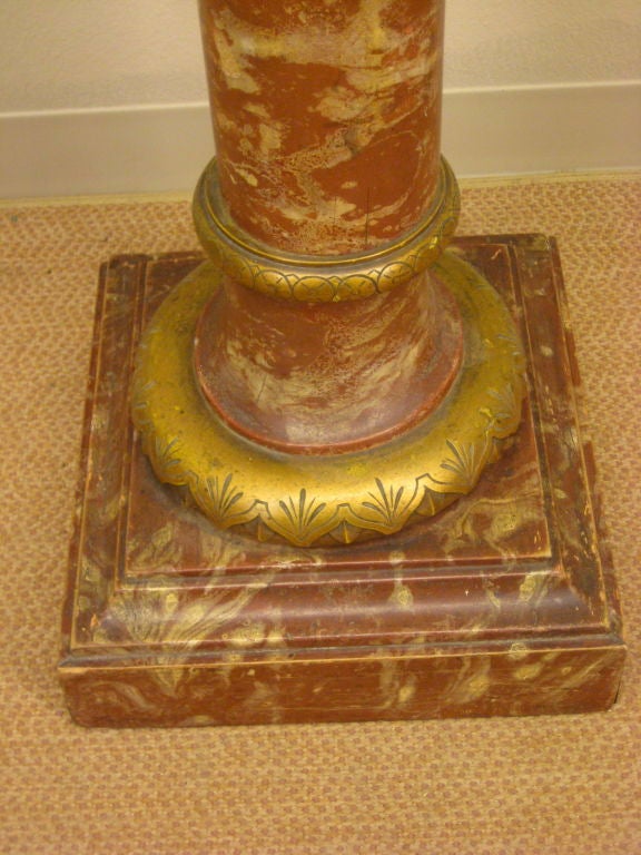 20th Century 20th c. French Faux- Marble Column or Pedestal