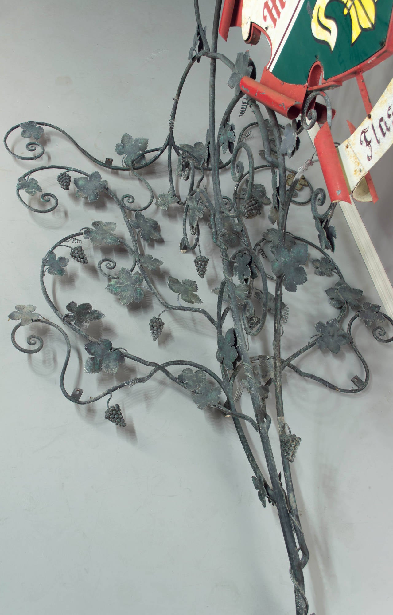 Hand-Crafted Large Wrought Iron Winery Sign