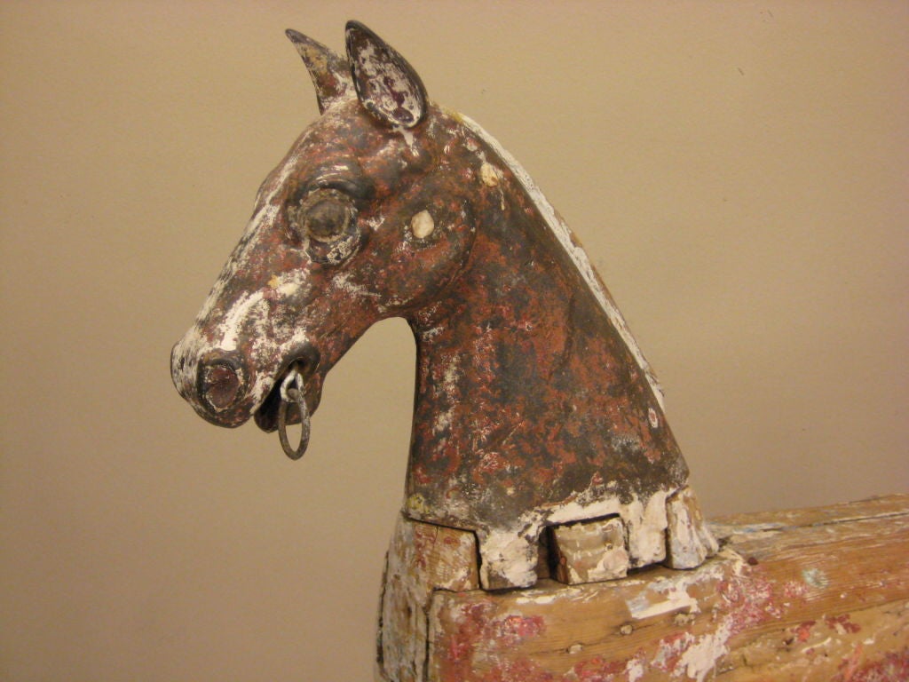 French Wooden and Cast Iron Horse 1