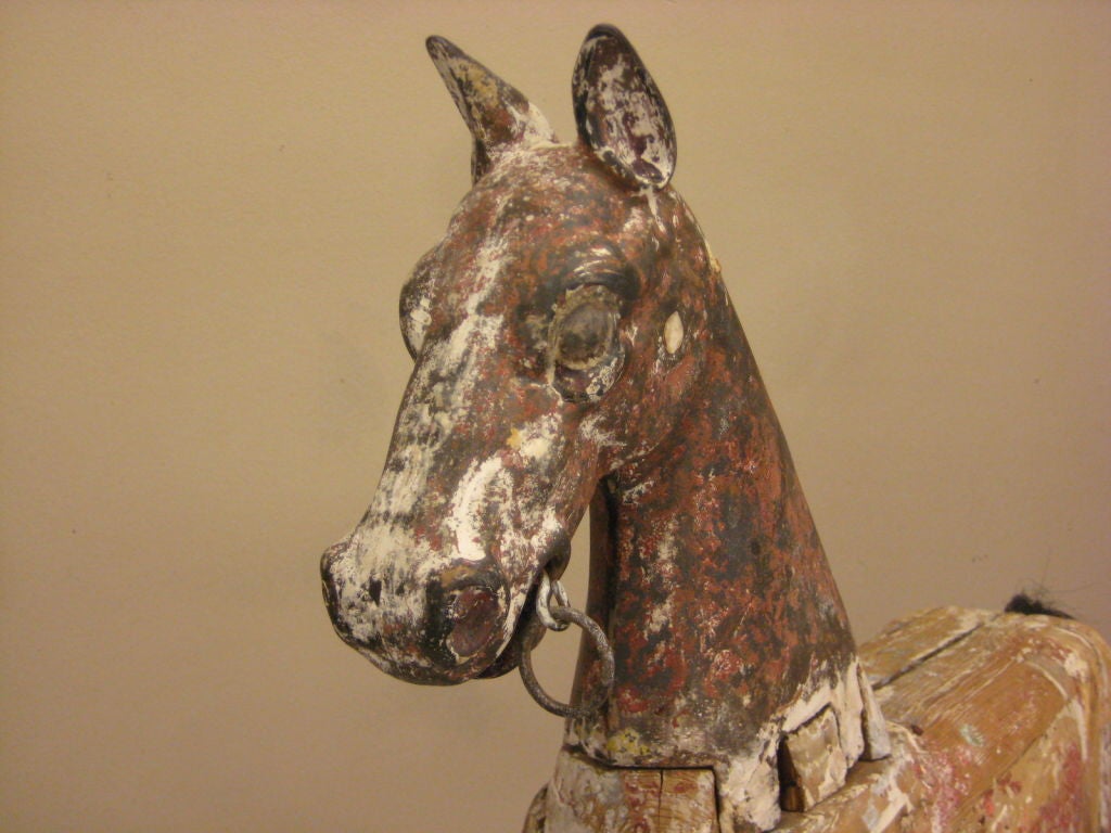 French Wooden and Cast Iron Horse 2