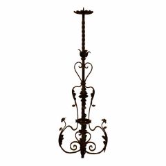 Antique Continental Wrought Iron Candle Pricket