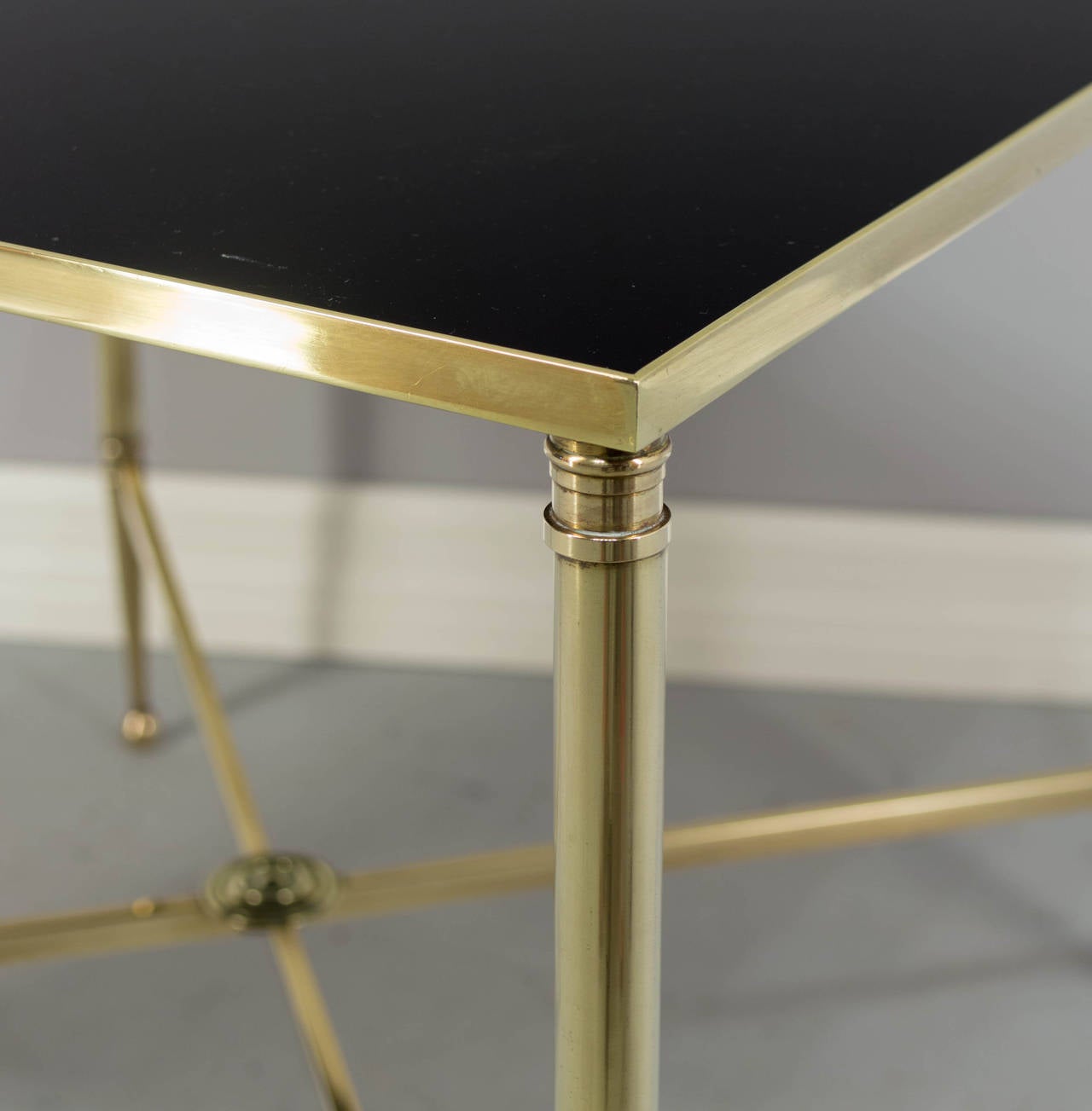 French Maison Jansen Style Brass Cocktail Table