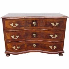 Period 18th c. Baroque Walnut Commode or Chest of Drawers