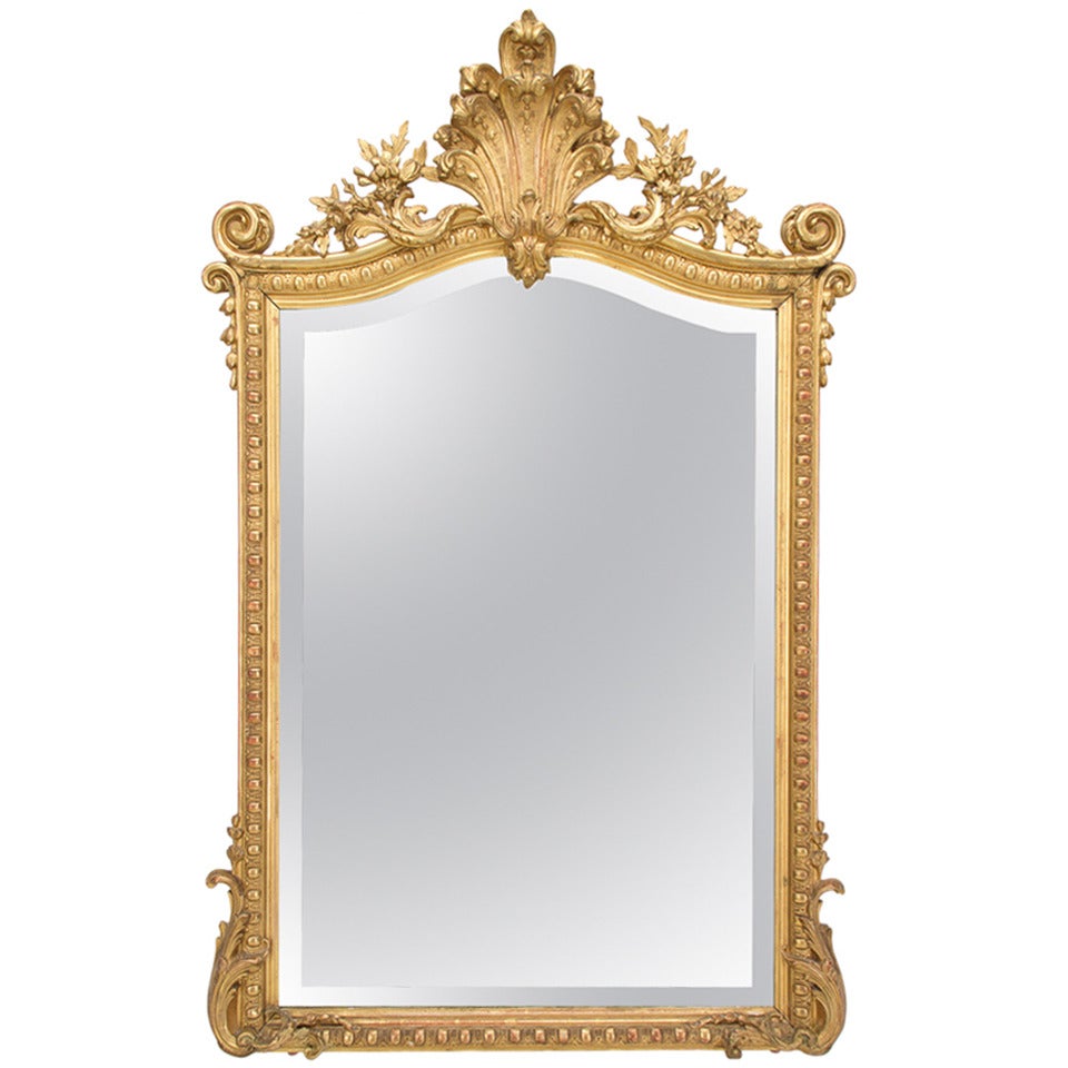 19th C. French  Louis XV Style Gilded MIrror