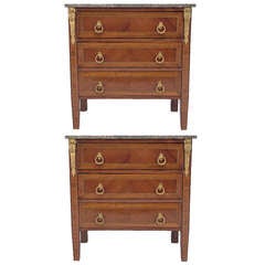 Pair of  French 19th C. Louis XVI Style Petite Commode or Chest of Drawers