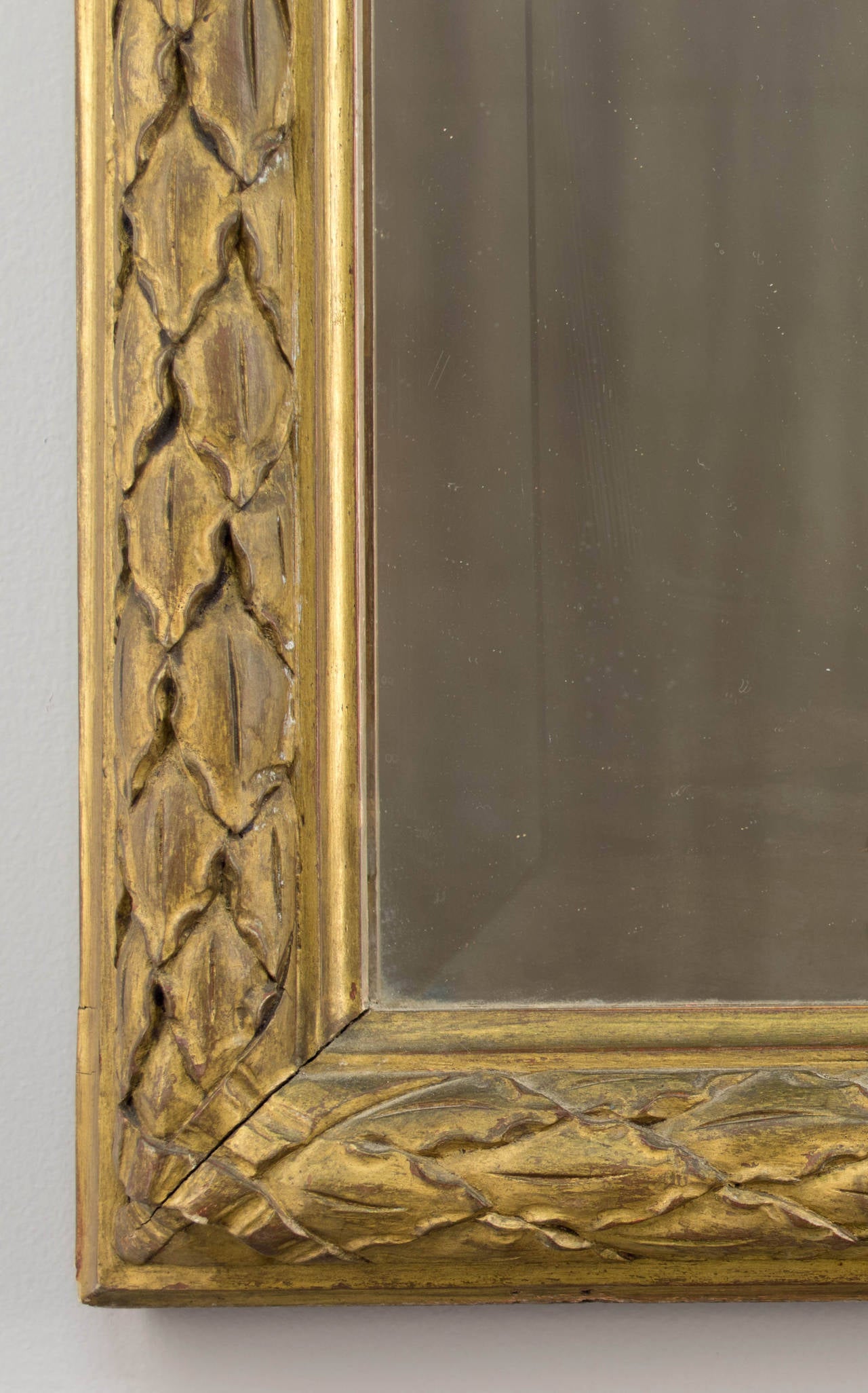 19th C. French Louis XVI Style Giltwood Mirror In Good Condition In Winter Park, FL