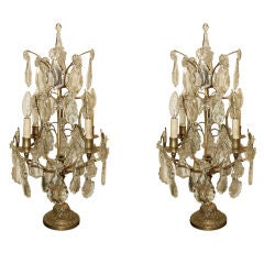 Pair of French Bronze Girondoles Lamps