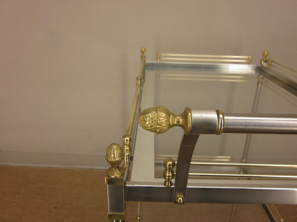 LaBarge Italian Brass and Chrome Bar Cart 1