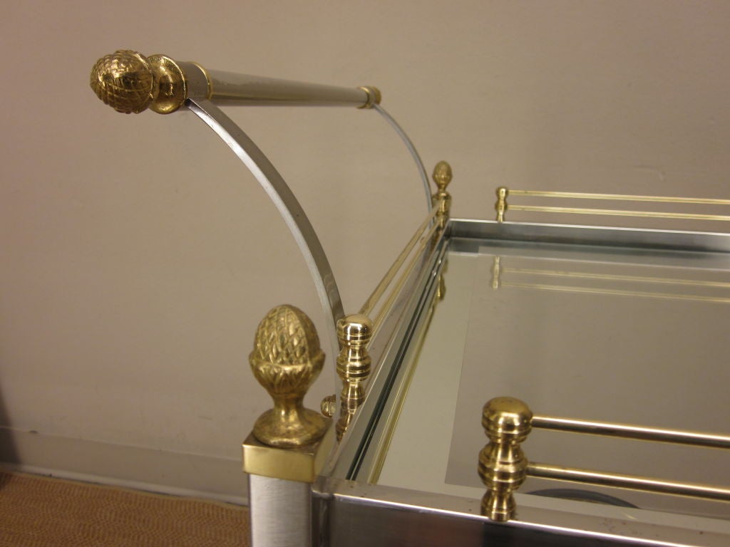 LaBarge Italian Brass and Chrome Bar Cart 4
