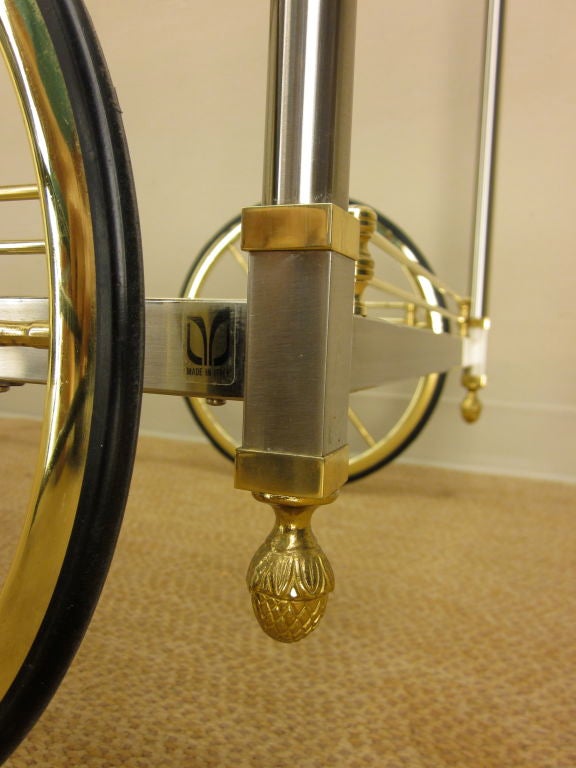 LaBarge Italian Brass and Chrome Bar Cart 6