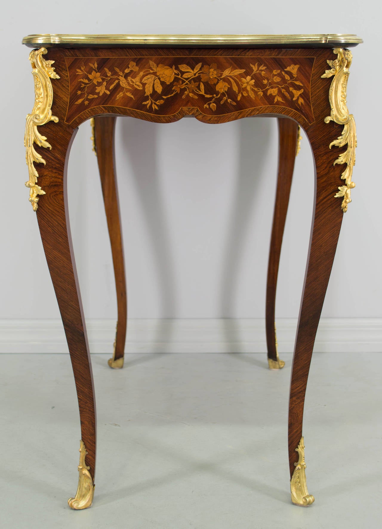 French 19th Century Louis XV Style Marquetry Ladies Desk